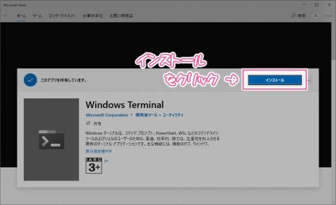 Windows Terminal の入手②