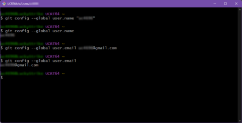git 初期設定(Username&Email)