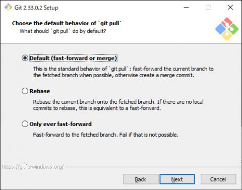 git pullのデフォルトの挙動を選択
