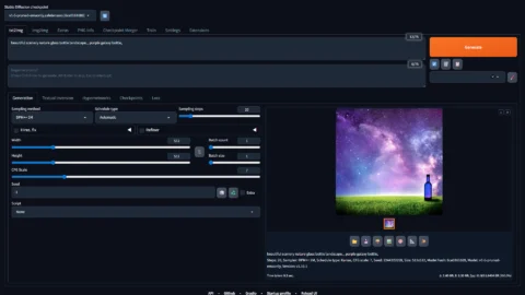 Stable Diffusion web UI（Automatic1111）の見た目