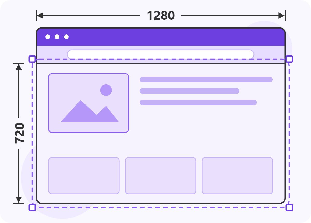 ページが表示される部分が 1280×720 になる図